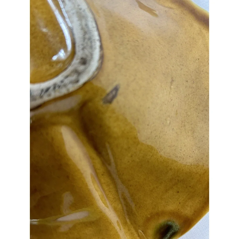Vintage Wade of California Art Pottery Leaf w/ Apples Platter - Drip Glaze‎